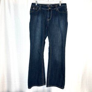 INC Womens Bootcut Curvy Fit Jeans, Size 12 Western Boho Indie Darker Wash